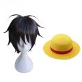 Anime Monkey D. Luffy Short Black Cosplay Wig Heat Resistant Synthetic Hair Wigs.