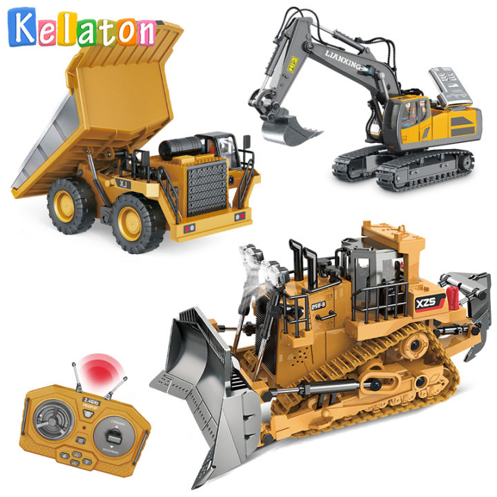 1: 20 Electric Engineering Remote Control Vehicle Simulation Excavator Dump Truck Bulldozer Toy Children's Holiday