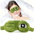 3D Sad Frog Sleep Mask Natural Sleeping Eyeshade Cover Shade Eye Patch Women Men Soft Portable Blindfold Travel Eyepatch. 