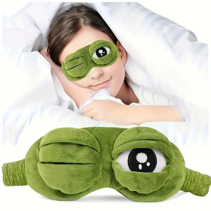 3D%20Sad%20Frog%20Sleep%20Mask%20Natural%20Sleeping%20Eyeshade%20Cover%20Shade%20Eye%20Patch%20Women%20Men%20Soft%20Portable%20Blindfold%20Travel%20Eyepatch%20-%20Image%202