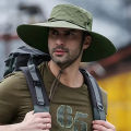 Summer Mountaineering Fishing Hat Men's UV Resistant Fisherman Hat Large Eave Outdoor Work Sun Protection Hat Sun Visor Hat.