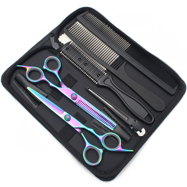 Hair%20Scissors%206"%20Japan%20Stainless%20Hairdressing%20Scissors%20Blue%20Hair%20Scissors%20Barber%20Shop%20Thinning%20Scissors%20Haircut%20Set%20Comb%20C1001%20-%20Image%206