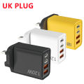 120W USB Charger Quick Charge 3.0 Type C PD Fast Charging Wall Mobile Phone Adapter for iPhone 15 Samsung Xiaomi EU/US/UK Plug.