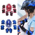 7pcs Children Skating Protector Set Comfortable Shockproof Bike Safety Helmet Knee Elbow Wrist Guard Pad Set for 4-16 Kids. 