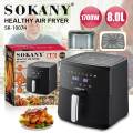 Sokany (SK-10074) 8 Litre Digital Touch Screen Air Fryer | 1700W | 8 Presets | 60 Min Timer | 80°C–200°C. 