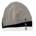 Cross Embroidered Knitted Skull Hat for Autumn and Winter Warmth Cover, Single layer Nylon Hat for Party.