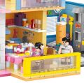 COGO Kids Pink Girls 1422 PCS Multifunctional 6 in 1 Joyful Villa house Lego bricks building blocks Kids Toys. 