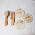 baby comb brush set newborn  set Natural Wool beech Wooden Comb baby bib pacifier clip  Kids  Baby Hair Brush. 