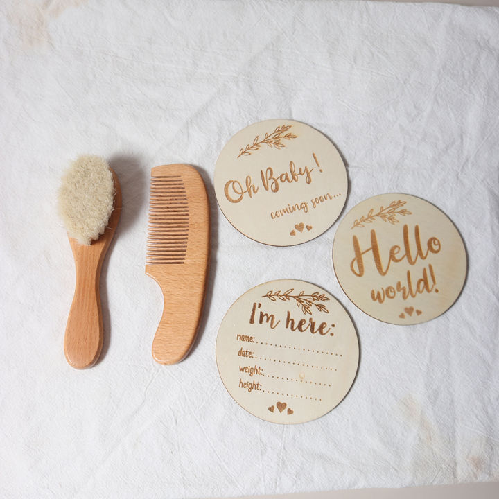 baby%20comb%20brush%20set%20newborn%20%20set%20Natural%20Wool%20beech%20Wooden%20Comb%20baby%20bib%20pacifier%20clip%20%20Kids%20%20Baby%20Hair%20Brush%20-%20Image%203