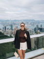 ETJ Fall/Winter 2025 New Women's Street Fashion oversized pinstripe shoulder-padded loose suit jacket for women.