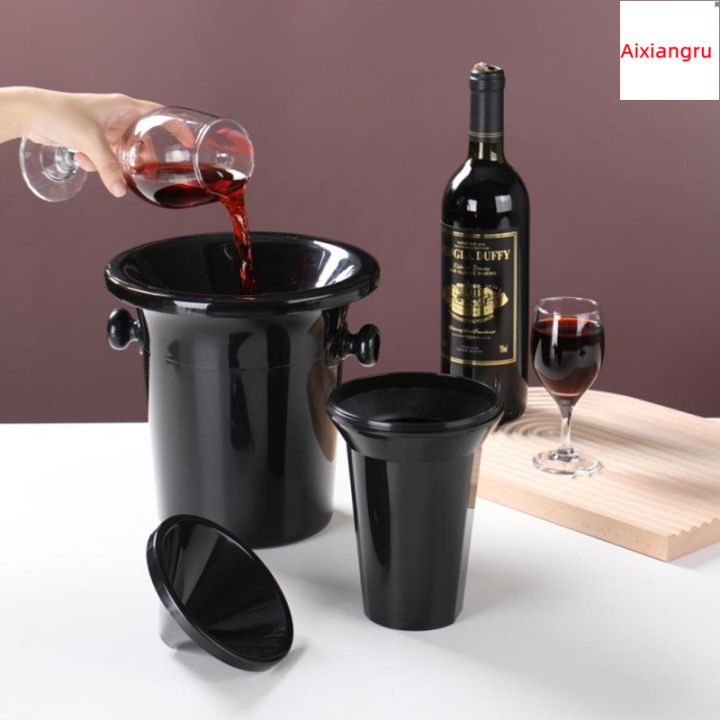 Black Wine Barrel Spittoon 1L/3L - Wine Tasting Spittoon for Cellar Kitchen Restaurant Wine Bar Home Use