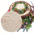 1pcLeaves Garland Pine Cone Wreath Silicone Mold，Candle Aromatherapy Silicone Mold，Clay Plaster Handmade Soap Silicone Mold，Crys. 