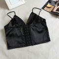 Satin crop top. 