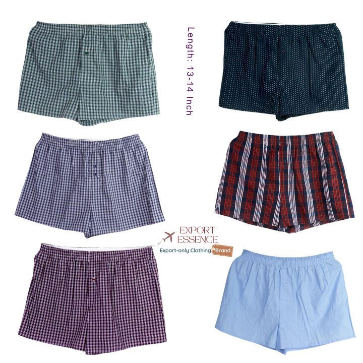 2-PIECES PACK Premium Cotton Boxer Shorts Underwear For Men/Export Quality