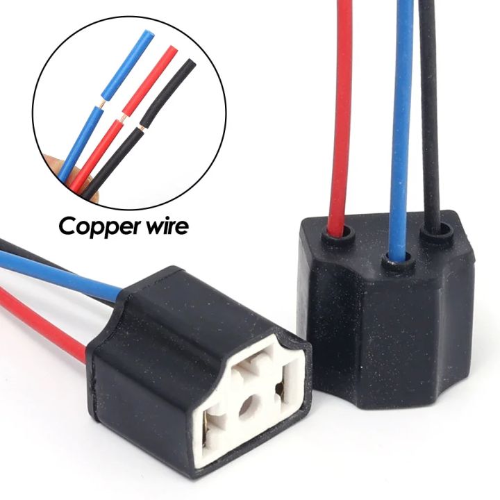 10/6/4/2pcs%20Car%20Bulb%20Lampholder%203-hole%20Ceramic%20H4%20Wire%20Wiring%20Car%20Headlight%20Bulb%20Light%20Beam%20Socket%20Plug%20Auto%20Light%20Accessories%20-%20Image%202