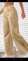 Linen slimfit slant pockets with zipper laddies elegant trousers. 