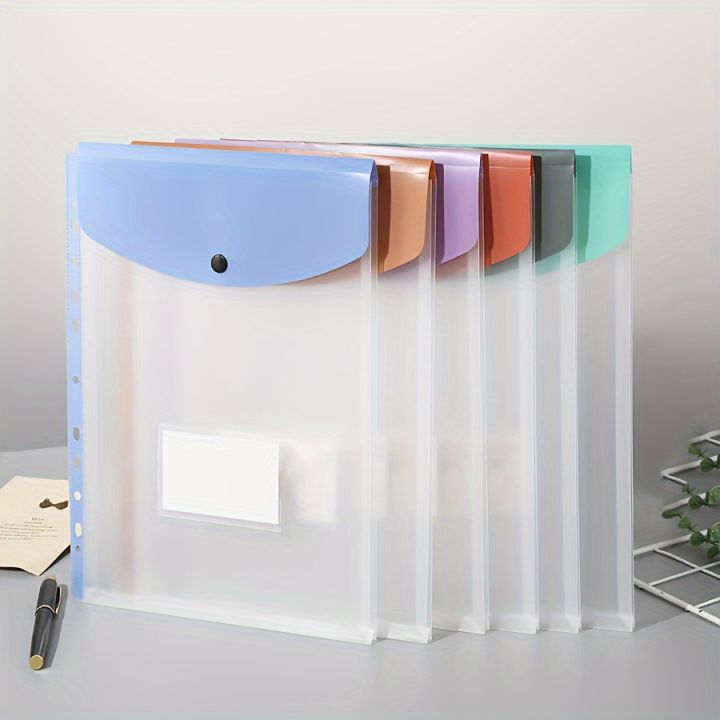 6pack A4 vertical Morandi color document bag, plastic envelope contract ...