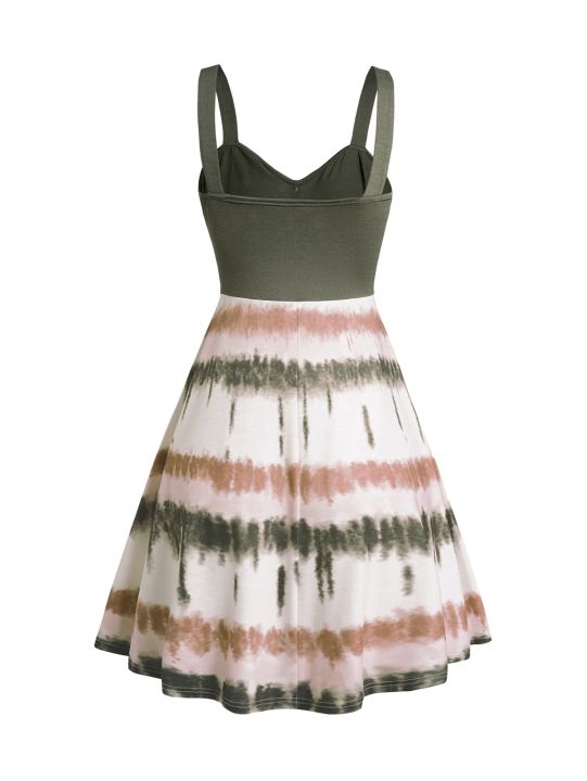 Plus%20Size%20Women's%20Tie%20Dye%20Print%20Dress%20Mock%20Button%20Crossover%20High%20Waisted%20Sleeveless%20A%20Line%20Mini%20Dress%20Summer%20Dresses%20-%20Image%202