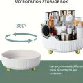 1pc 360° Rotating Makeup Perfume Organizer, 1pc Large Capacity Vanity Storage Tray, Multifunctional Cosmetic Organizer Round Hol. 