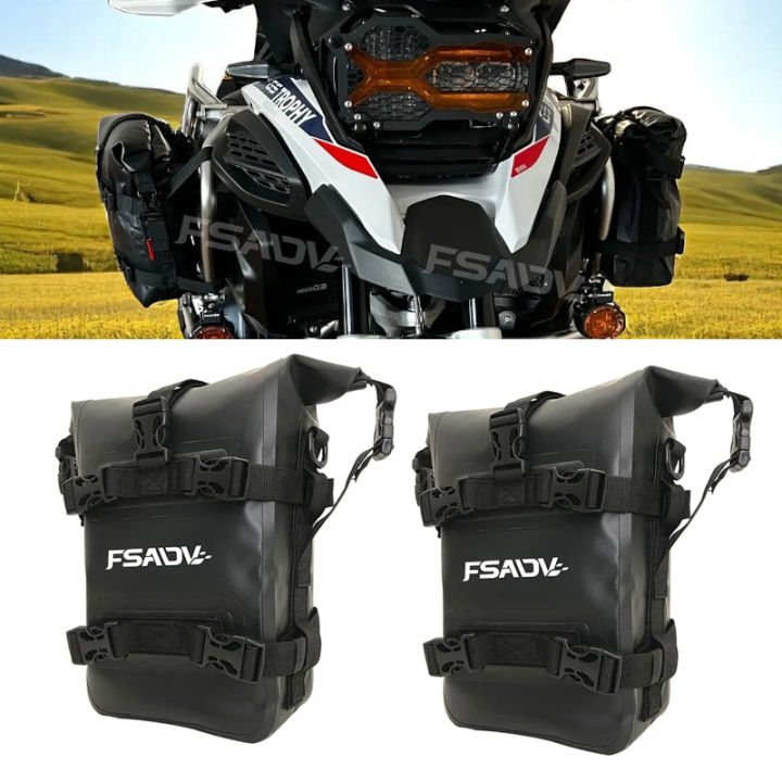 1/2PCS Motorcycle Bumpers Bag Waterproof 5L-8L Motorcycle Side Frame Bag Motorcycle Crash Bar Bag Universal Tools Storage Bag