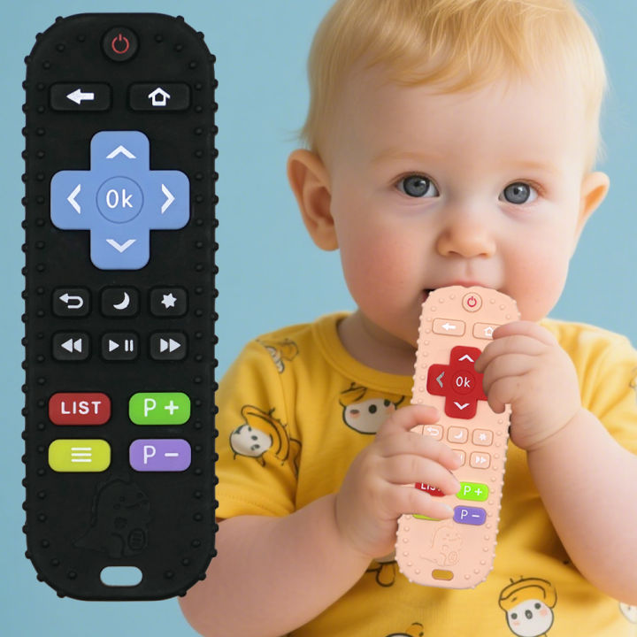 Kids Toys Silicone Remote Control Teether Sensory Cute Cartoon Toys for Boys and Girls