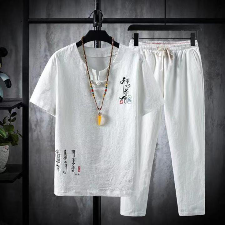 2024%20Summer%20Shirt%20+%20Trousers%20Suit%20Chinese%20Style%20Men%20Shirt%20Cotton%20and%20Linen%20Shirts%20Men's%20High%20Quality%20Casual%20Shirts%20Two%20Piece%20-%20Image%204