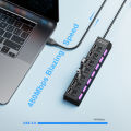 USB HUB USB Switch USB Hub 2.0 Adapter High Speed Multi 7 Ports Hub USB On/Off Switch Portable USB Splitter For Computer Laptop. 