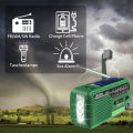 DEGEN DE13 Emergency Hand Crank Solar Radio with Flashlight/Alarm Clock/Phone Charger, Portable FM/MW/SW Multiband Receiver. 