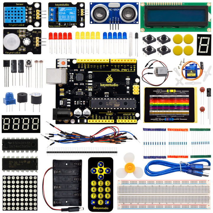 Keyestudio Basic Starter Kit Learning Suite V2 Upgraded Version For Arduino With UNOR3/Mega2560R3 Board Progarmming Starter Kit