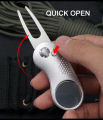 Metal Foldable Golf Divot Repair Tool Green Fork With Golf Ball Marker Button Magnetic Portable Pitchfork Golf Accessories.