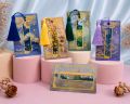 Vintage Metal Bookmarks with Tassel Golden Sunflower Hollow Bookmark Chinese Style Creative Oil Painting Theme Book Mark Bookmarks Stationery School Supplies. 