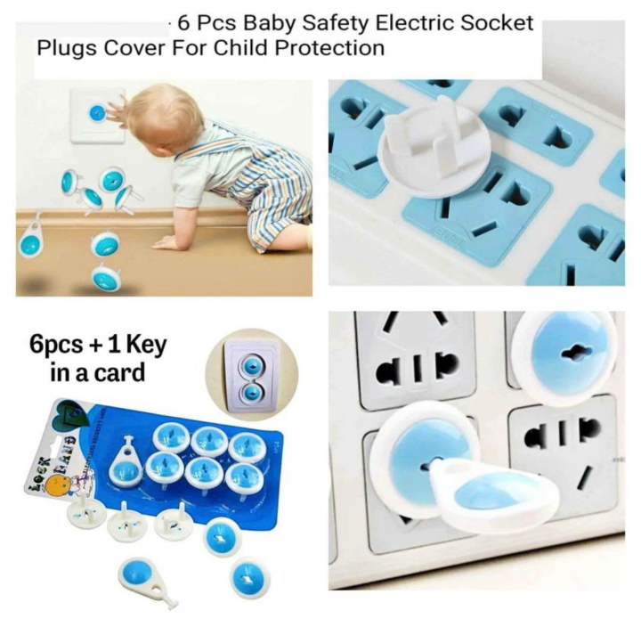 Baby Hub- 6 Pcs Safety Guard For Socket 2 And 3 Hole Power Socket Cover ...