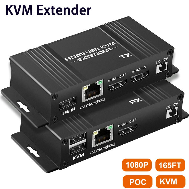 HDMI%20KVM%20Extender%2060m%20over%20Ethernet%20Cat5e/6%201080P%20Extender%20KVM%20USB%20POC%20Cable%20HDMI%20Loop%20Extender%20splitter%20for%20Mouse%20Keyboard%20PC%20-%20Image%202