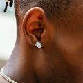 Hip Hop Rock Ear Stud Earrings for Men Iced Out Cubic Zirconia Bling Cartilage Accessories Homme Hippie Jewelry Wholesale OHE143. 