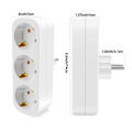 Cableless 3-Fold Multiplug: Dual Schuko Wall Adapter Plug, 3680W Max Rated for 250V/16A Direct Connection. 