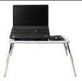 Folding Laptop Table Stand Holder 2 USB Cooling Fans Mouse Pad For Bed. 