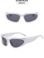 Silver Unisex Y2K Sunglasses For Men And Women. 