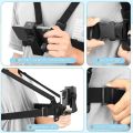 1 PC Adjustable Phone Clip Holder With Chest Strap Fixation Bracket for Sport Camera Mobile Phone Camera Black Holder Accessory. 