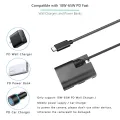 ACK-E6 DR-E6 USB-C Adapter LP-E6 LP-E6N Dummy Battery for Canon EOS R R5 R6 R7,80D 70D 60D 90D,5D Mark II III IV,6D 7D. 