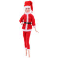 30Cm Doll Clothes Red Plush Overcoat Outfit Princess Dress Fashionable Suit For  11.8inch Doll Christmas Surprise. 