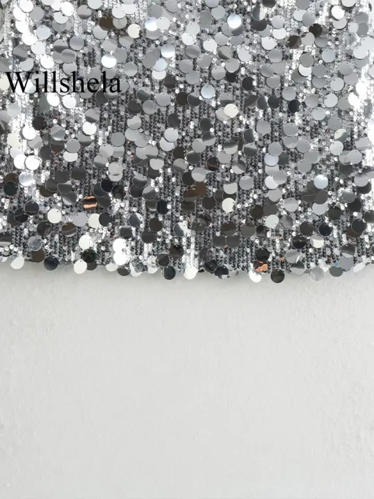 Willshela%20Women%20Fashion%20With%20Sequined%20Solid%20Side%20Zipper%20Mini%20Skirt%20Vintage%20High%20Waist%20Female%20Chic%20Lady%20Skirts%20-%20Image%205