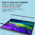 Paper Feel Screen Protector Film for iPad Air 11in 2024 Pro 11/12.9 Air 4 5 10/9/8/7th Generation Removable Magnetic Attraction. 