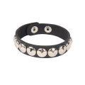 2024 Pu Leather Studded Bracelet Choker Punk Spike Rivets Cuff Black Wristband Adjustable Cuff Bangle. 