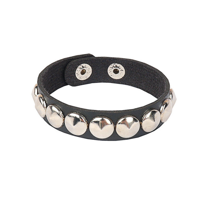 2024%20Pu%20Leather%20Studded%20Bracelet%20Choker%20Punk%20Spike%20Rivets%20Cuff%20Black%20Wristband%20Adjustable%20Cuff%20Bangle%20-%20Image%205