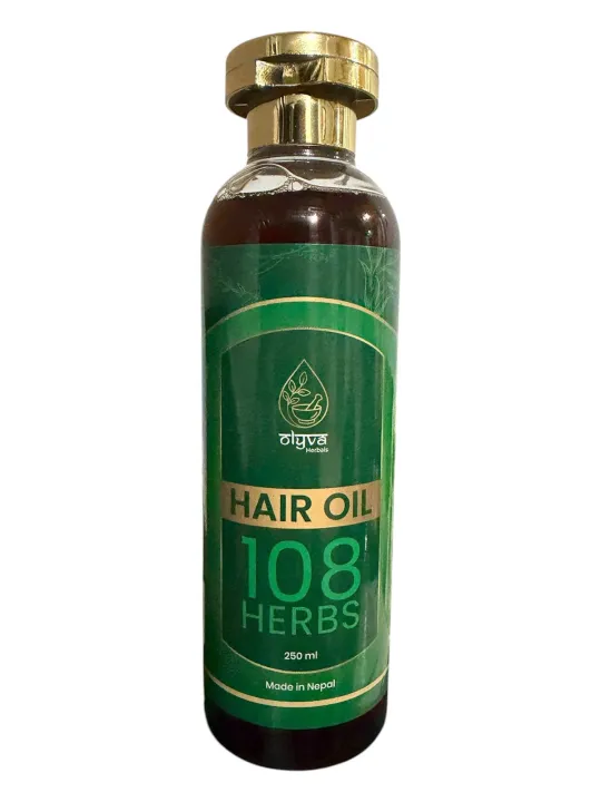 Olyva%20Herbals%20Hair%20Oil%20250%20ml%20108%20Herbs%20/%20Rishi%20Adivasi%20Bringamolika%20Herbal%20Hair%20Oil%20250ml%20100%25%20Natural%20108%20Herbs%20Ayurvedic%20Formula%20for%20Hair%20Growth%20Strength%20Shine%20Scalp%20Care%20Pure%20Organic%20-%20Image%203