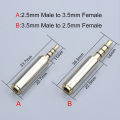 JCD 2PCS Aux Cable Converter 3.5mm to 2.5mm / 2.5mm to 3.5mm Audio Adapter Stereo Headphone Amplifier Microphone Jack.