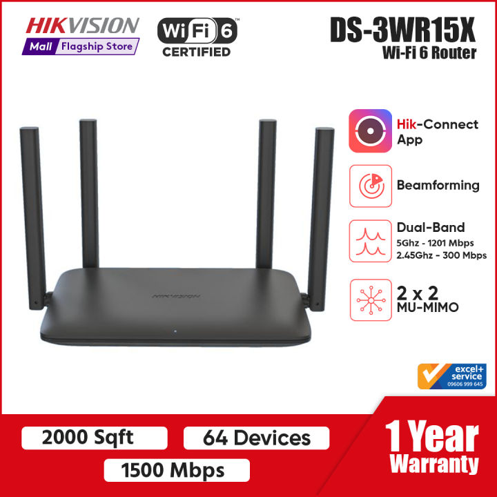 HIKVISION DS-3WR15X AX1500 Wi-Fi 6 Wireless Router | Daraz.com.bd
