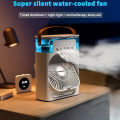 Good Quality Air Conditioner Cooling Fan With 5 Sprays 7 Color Light Portable Fan Air Cooler Kipas Mini Fan Air Humidifier.