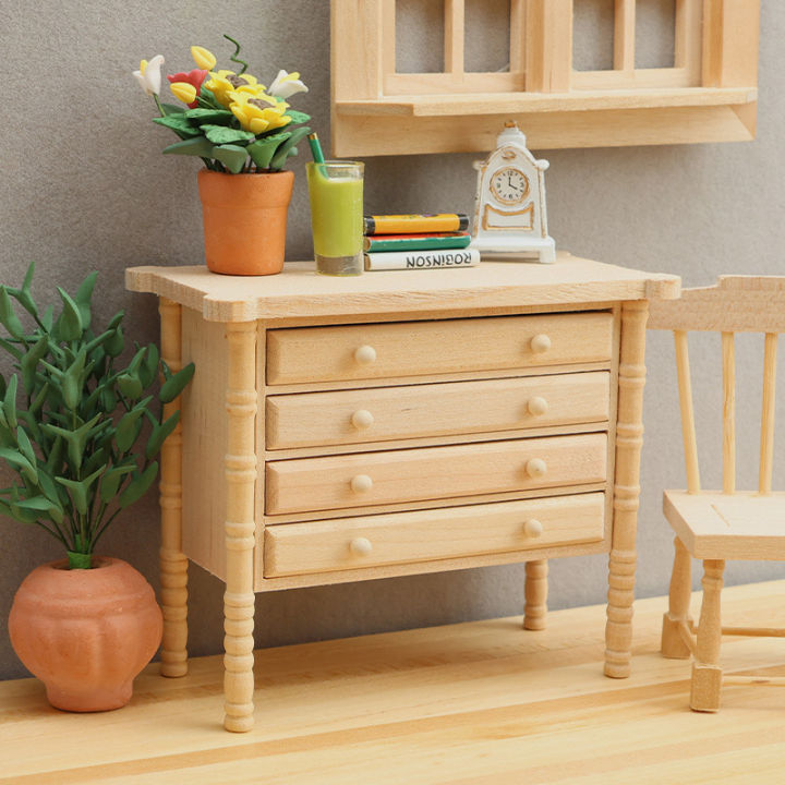 1:12%20Dollhouse%20Miniature%20Storage%20Cabinets%20Bedside%20Tables%20Drawer%20Chest%20Furniture%20Model%20Decor%20Toy%20Doll%20House%20Accessories%20-%20Image%202