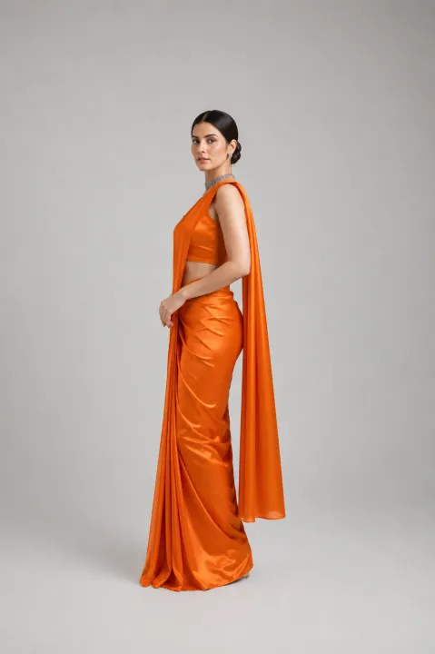 Orange-Brown%20Plain%20Diamond%20Satin%20Silk%20Saree%20-%20Image%202
